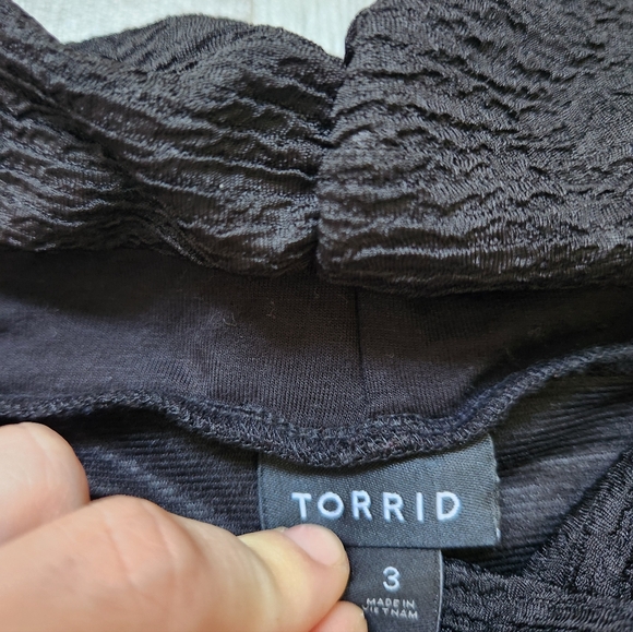 Torrid Studio Knit Crisscross Off The Shoulder Bodysuit Snap Closure Black 3X - Picture 3 of 8